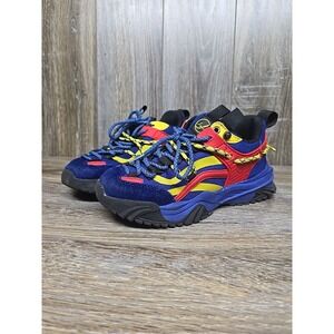 Javi Sneakers Youth Size 3Y Dominance Blue‎ Red Yellow Suede Mesh - No Box